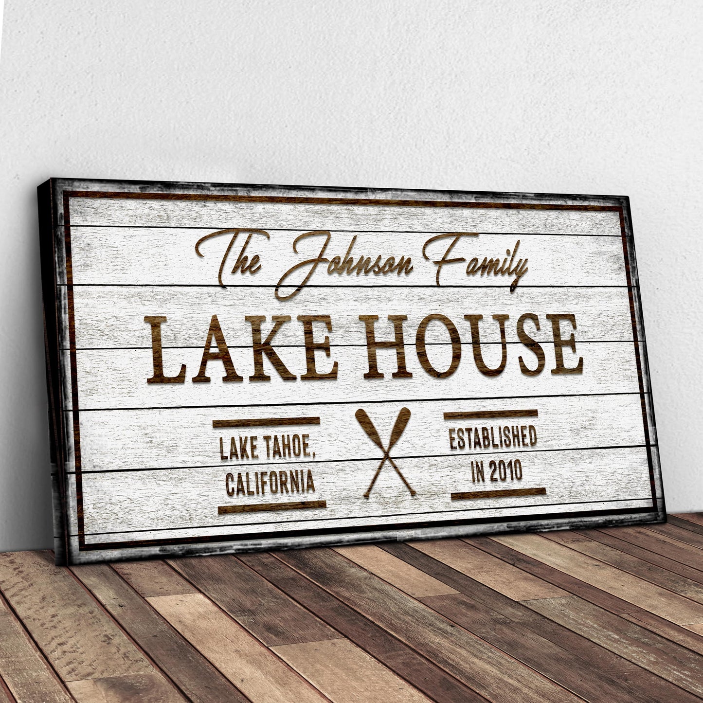 Family Lake House Sign V Style 1 - Image by Tailored Canvases