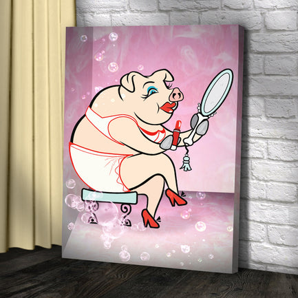 Sassy Pig Portrait Canvas Wall Art - Image by Tailored Canvases
