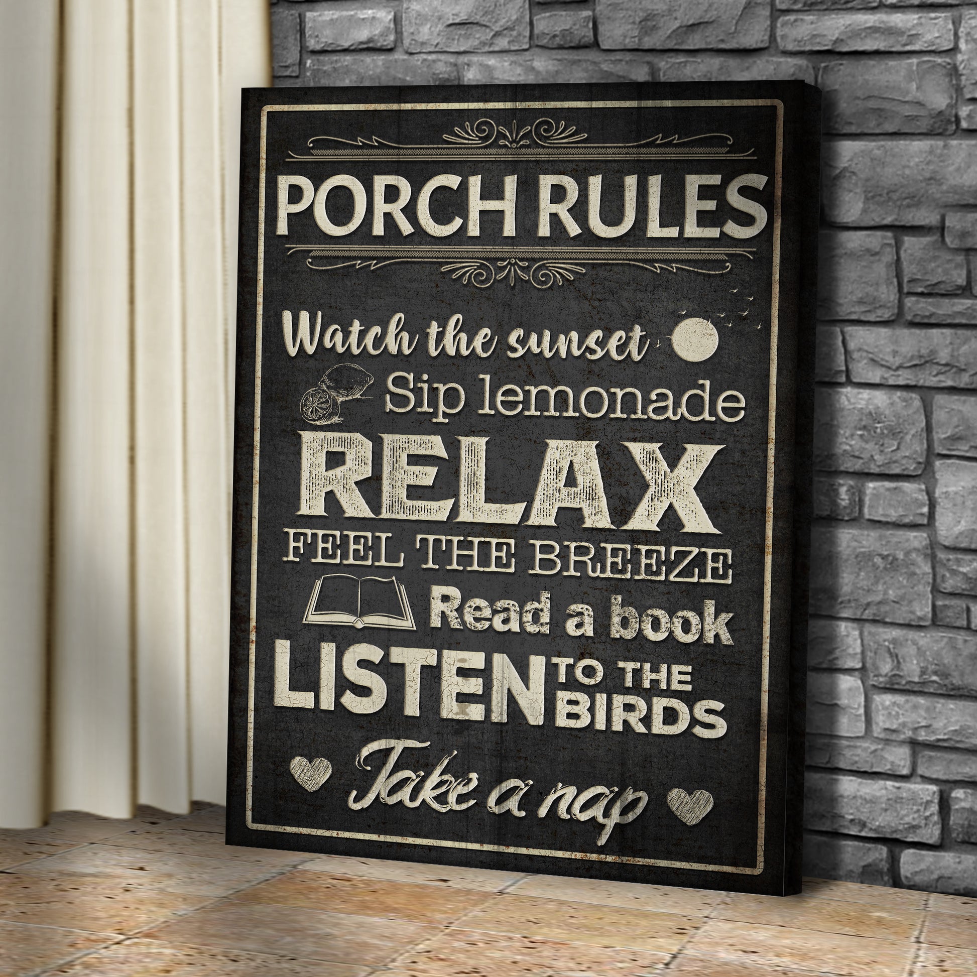 Porch Rules Sign III Style 2 - Image by Tailored Canvases