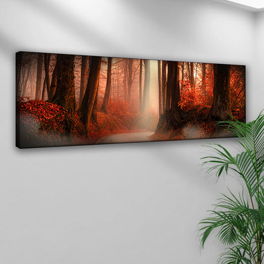 Foggy Forest In Autumn Canvas Wall Art - Image by Tailored Canvases