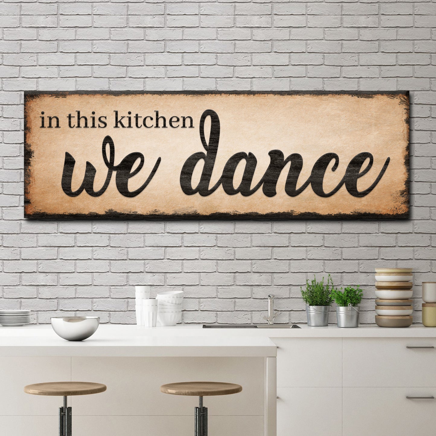 In This Kitchen We Dance Sign III Style 1 - Image by Tailored Canvases
