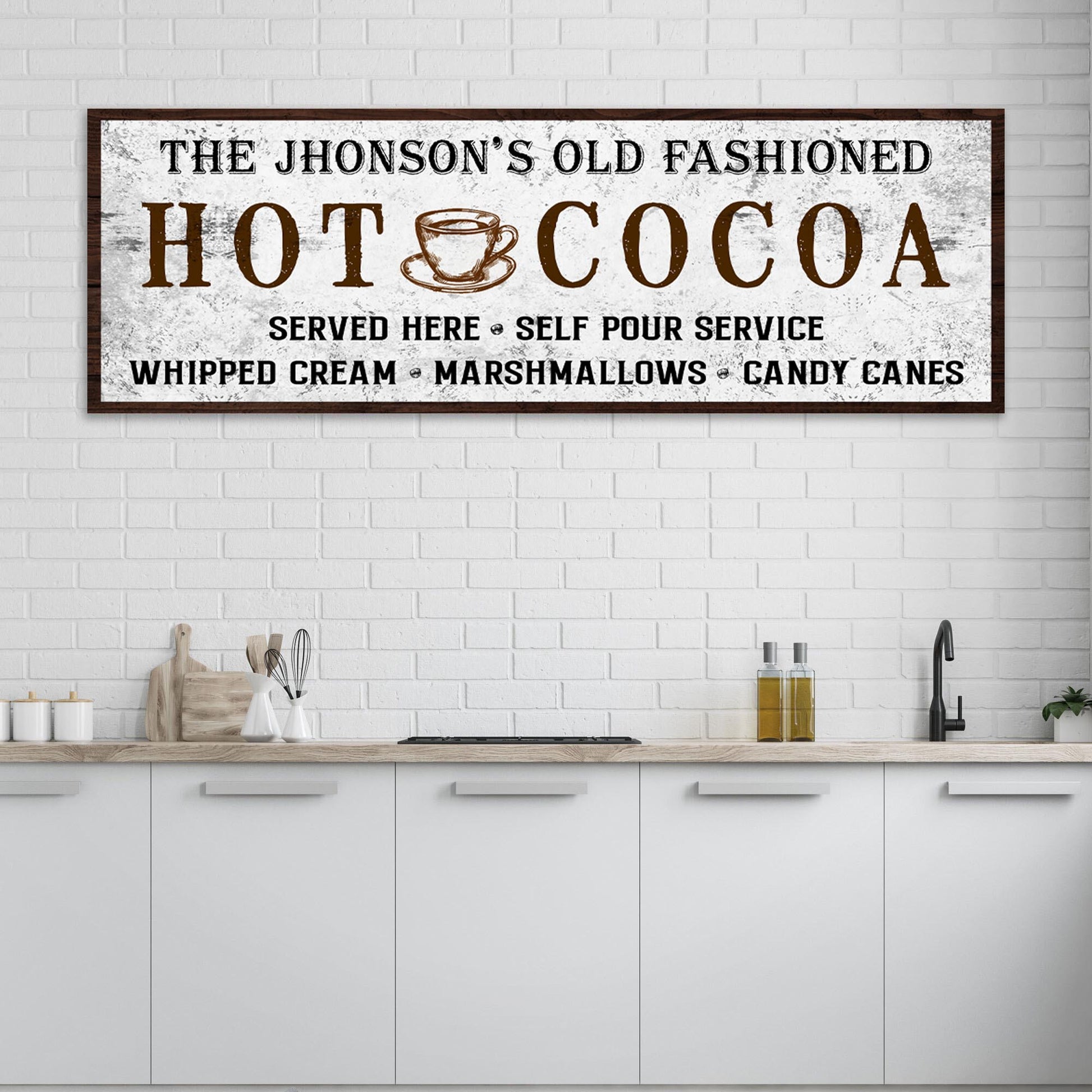 Family Old Fashioned Hot Cocoa Sign II Style 1 - Image by Tailored Canvases