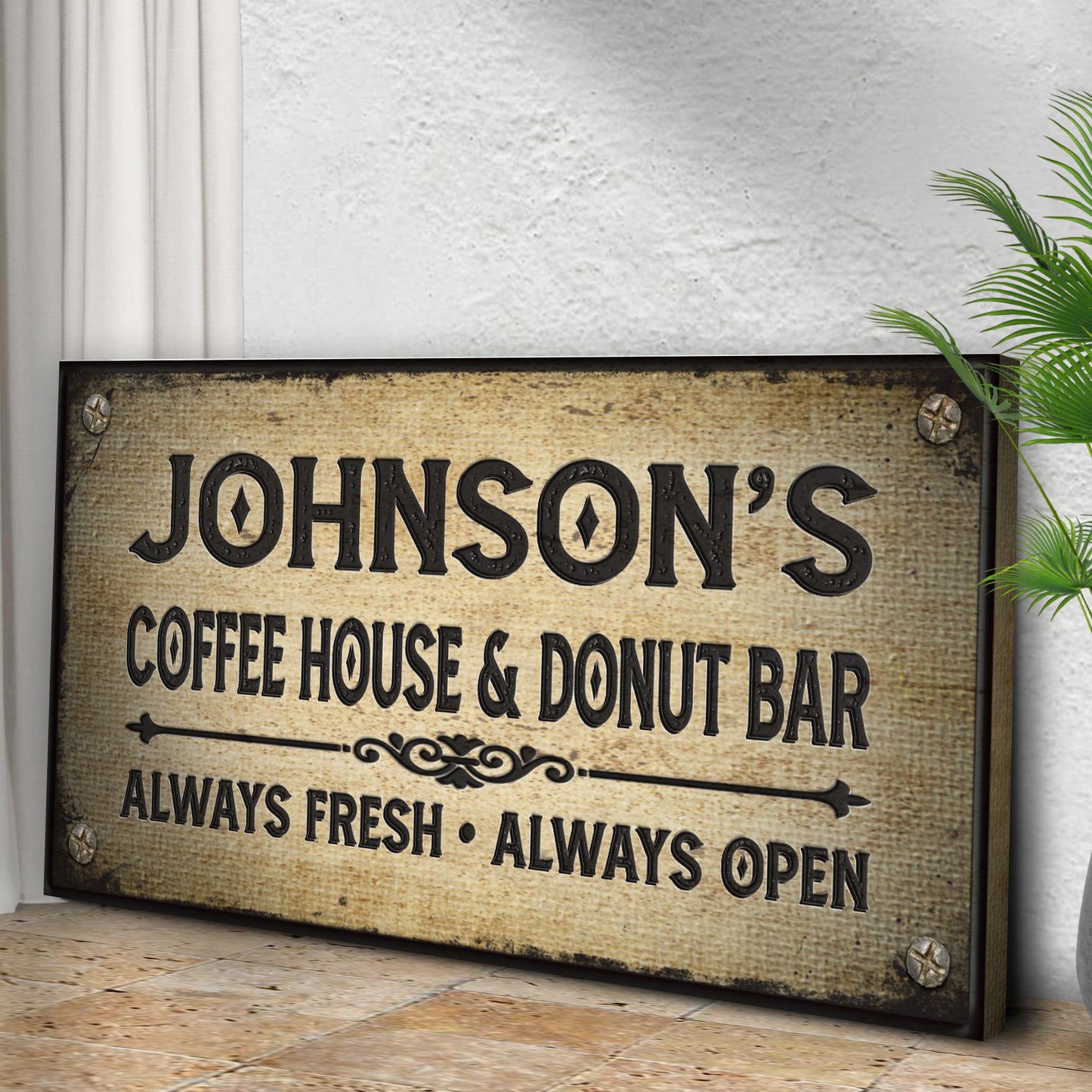 Coffee House And Donut Bar Sign Style 1 - Image by Tailored Canvases