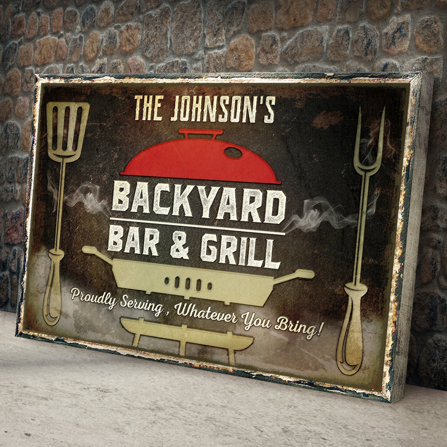 Backyard Bar And Grill Sign XII Style 1 - Image by Tailored Canvases