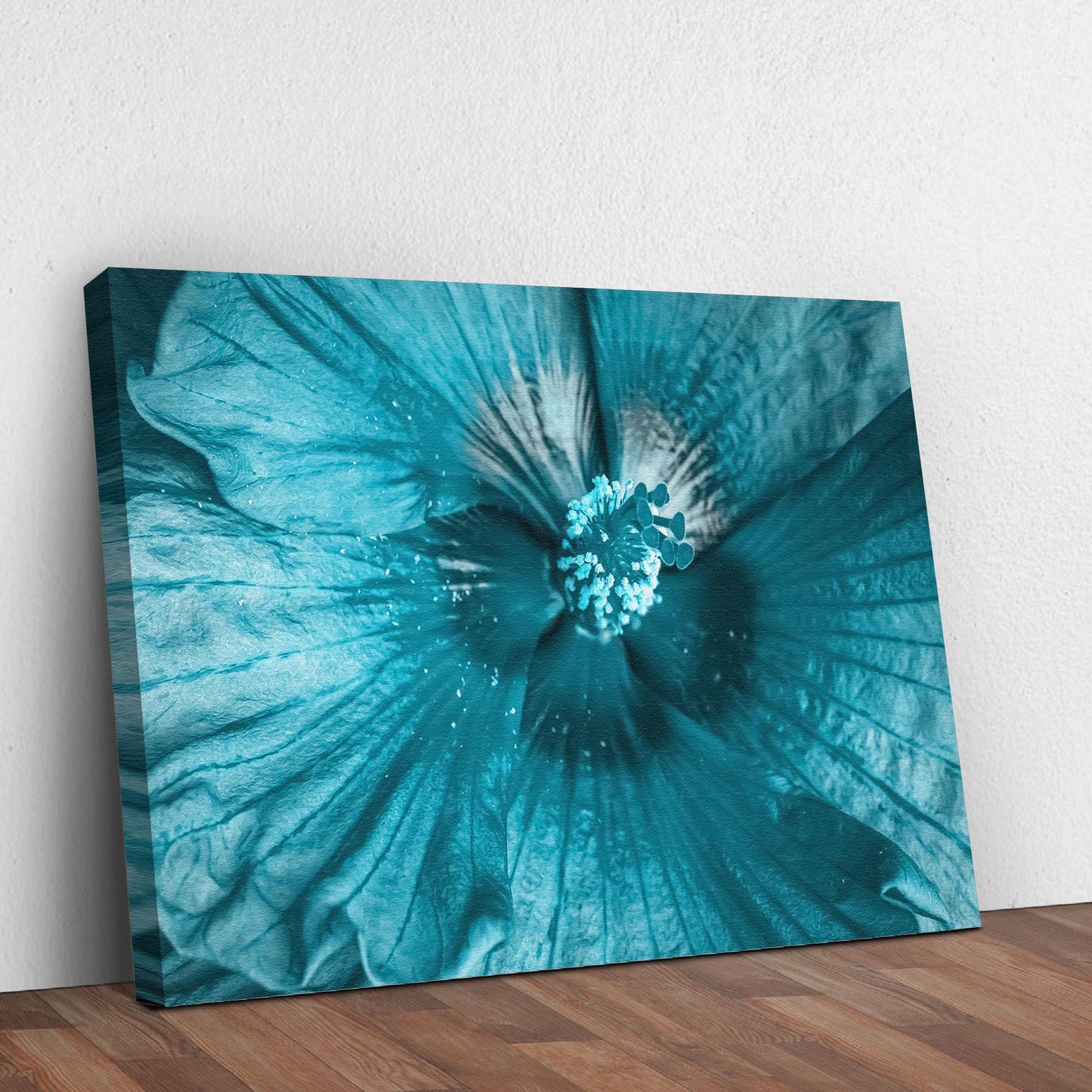 Flowers Aqua Hibiscus Canvas Wall Art Style 2 - Image by Tailored Canvases
