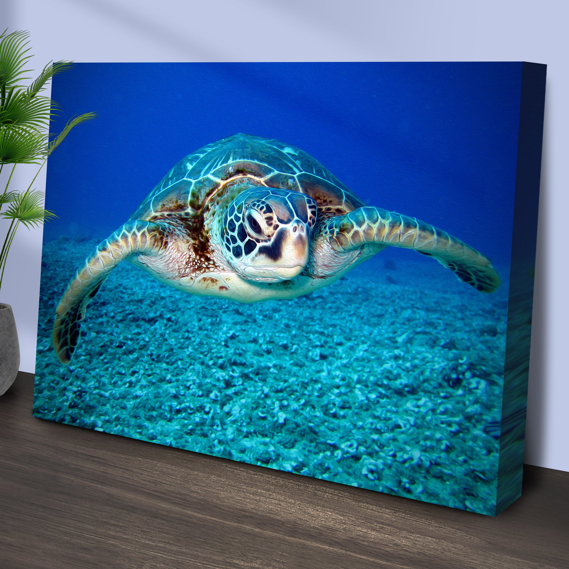 Green Sea Turtle Canvas Wall Art Style 2 - Image by Tailored Canvases
