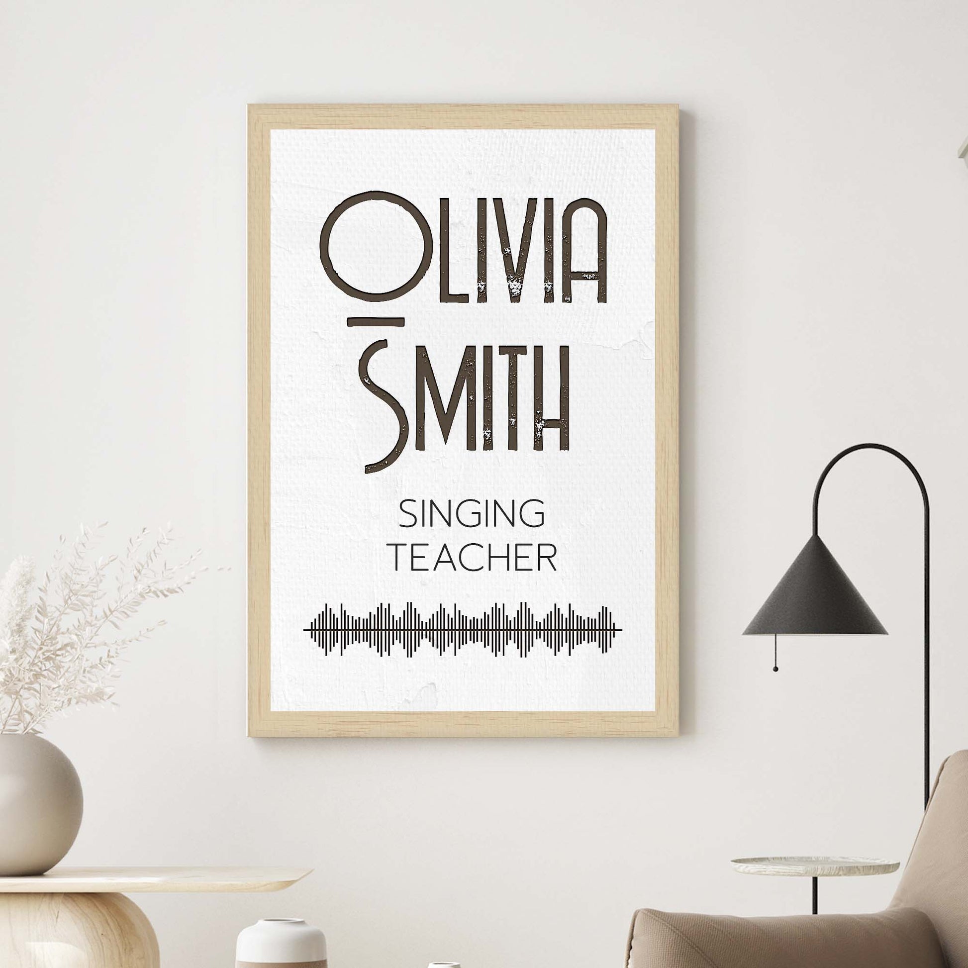 Custom Singing Teacher Sign | Customizable Canvas Style 1 - Image by Tailored Canvases