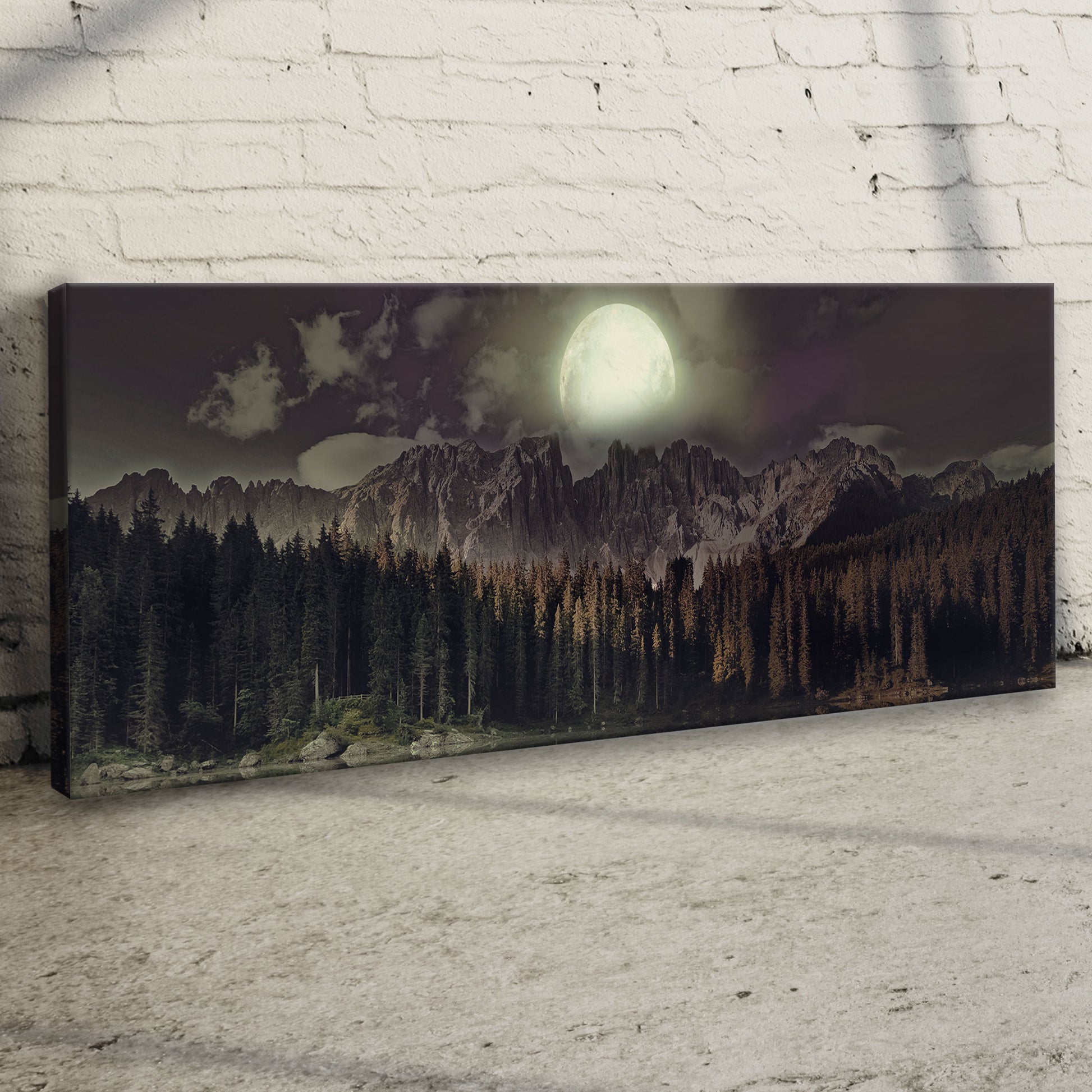 Full Moon Setting Canvas Wall Art Style 1 - Image by Tailored Canvases