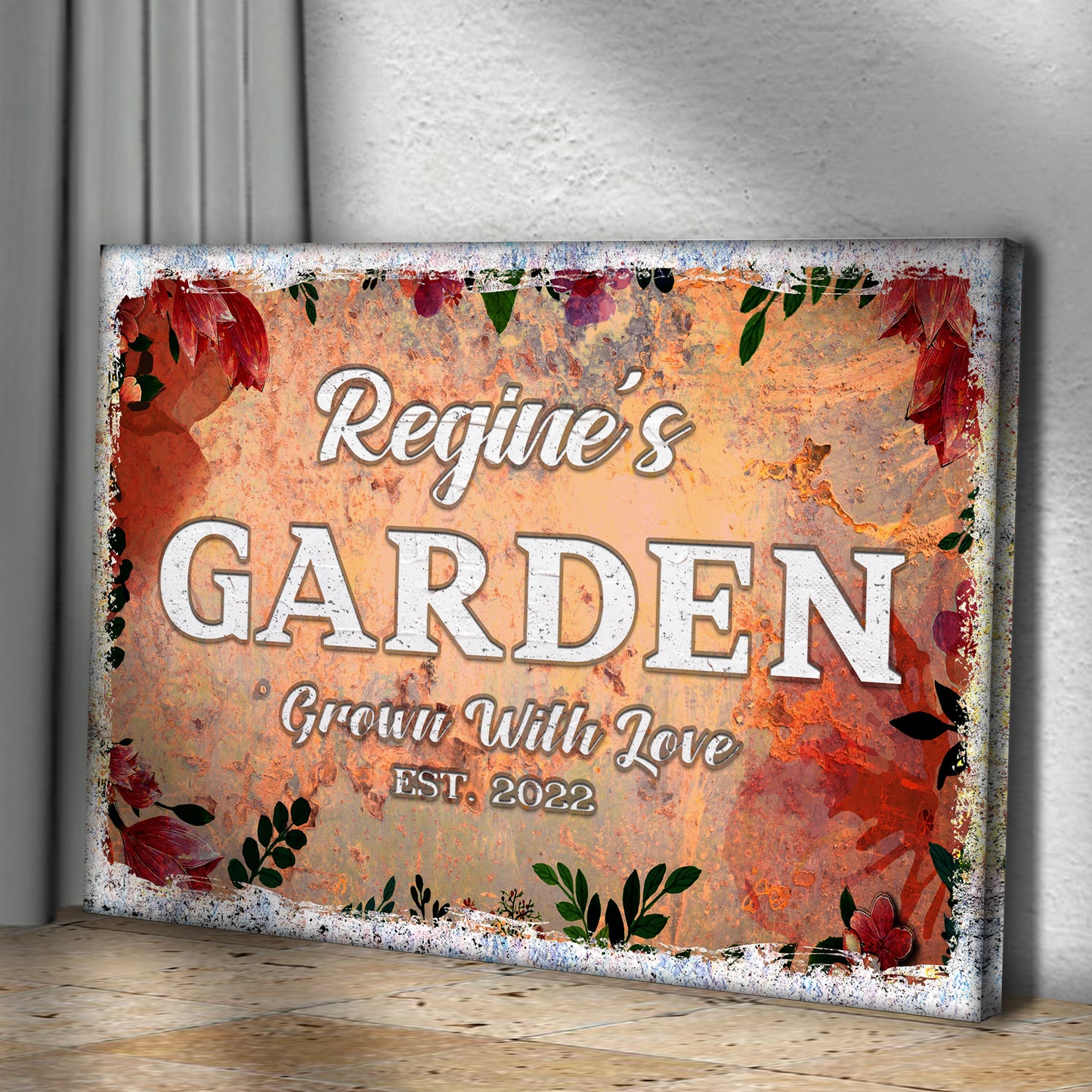 Grown With Love Garden Sign | Customizable Canvas Style 1 - Image by Tailored Canvases