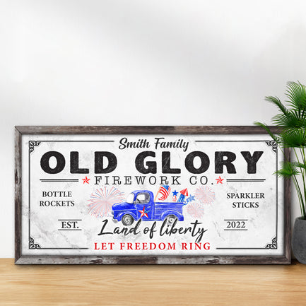 Old Glory Firework Co Let Freedom Ring Sign - Image by Tailored Canvases