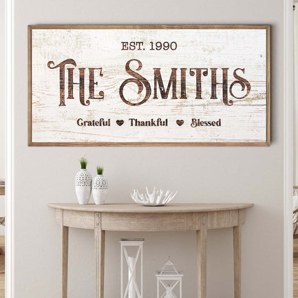 Thanksgiving Family Sign | Customizable Canvas - Image by Tailored Canvases