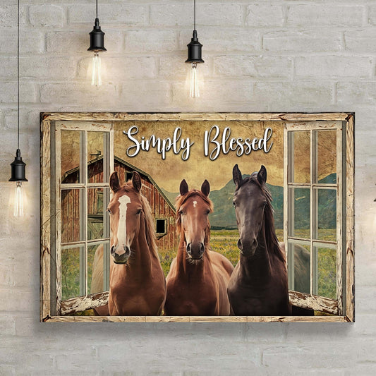 Simply Blessed Amazing Horse Farm Sign - Image by Tailored Canvases