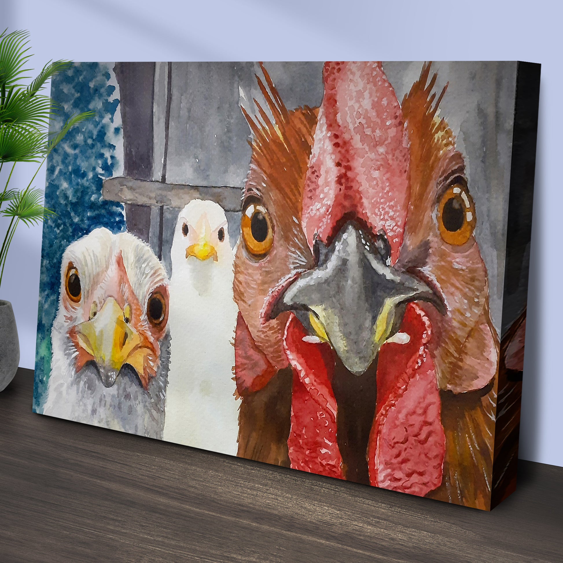 Chicken Heads Painting Canvas Wall Art Style 1 - Image by Tailored Canvases