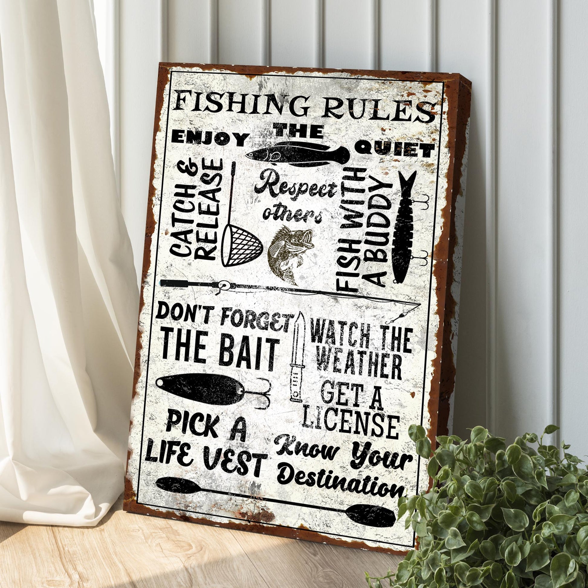 Fishing Rules Sign Style 1 - Image by Tailored Canvases