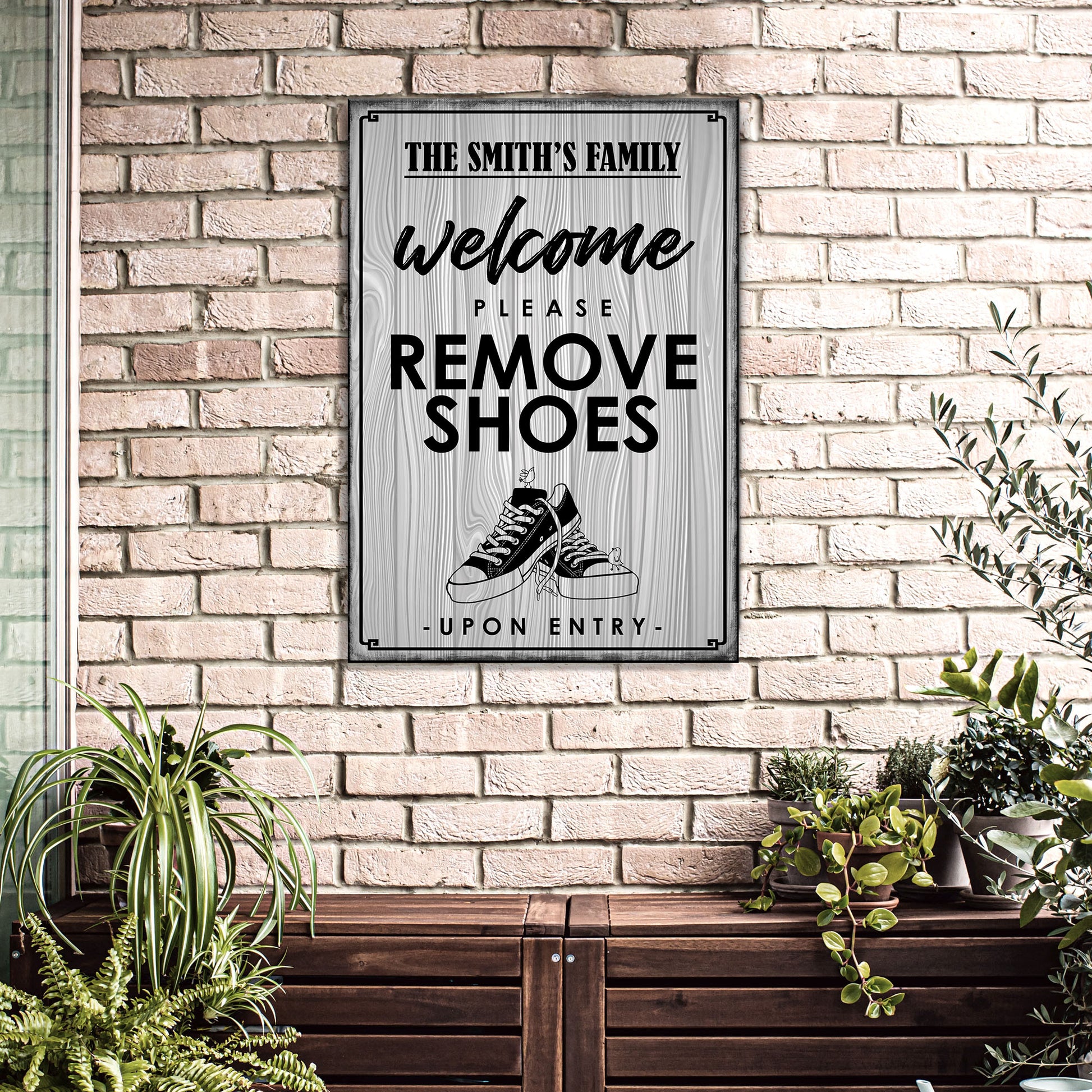 Please Remove Your Shoes Upon Entry Sign Style 1  - Image by Tailored Canvases