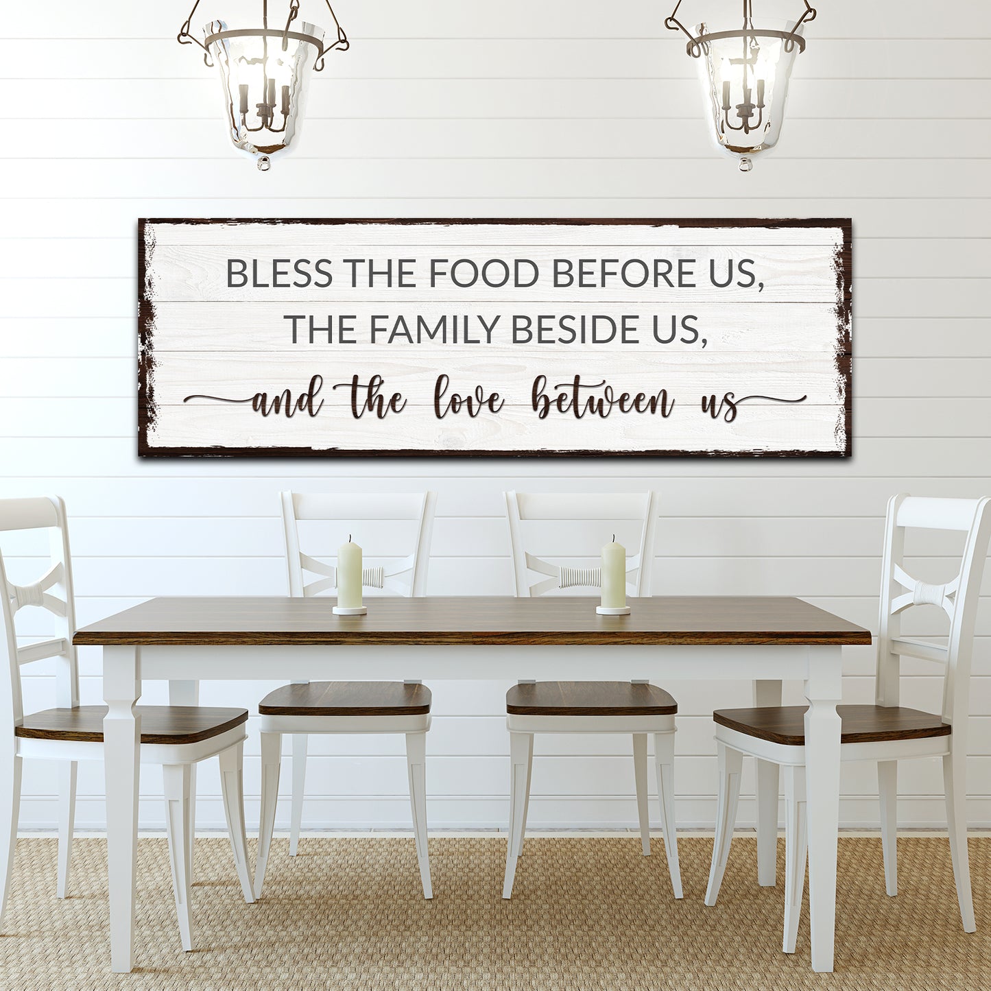 Bless The Food Before Us and the Love Between Us Sign - Image by Tailored Canvases