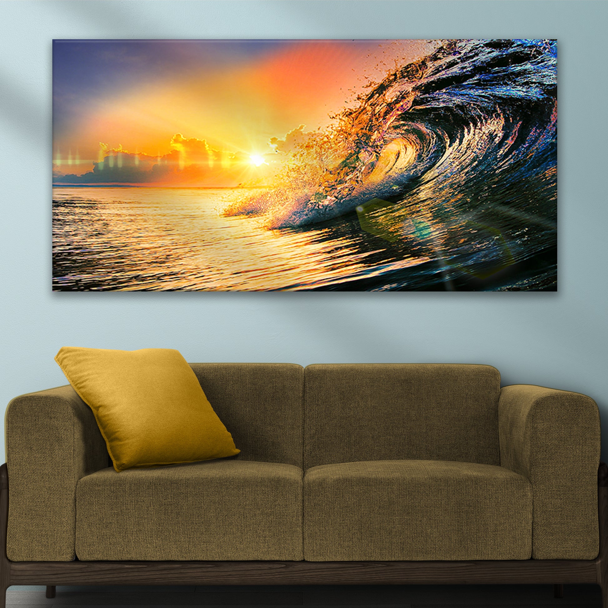 Fantastic Morning Blue Sea Canvas Wall Art Style 2 - Image by Tailored Canvases