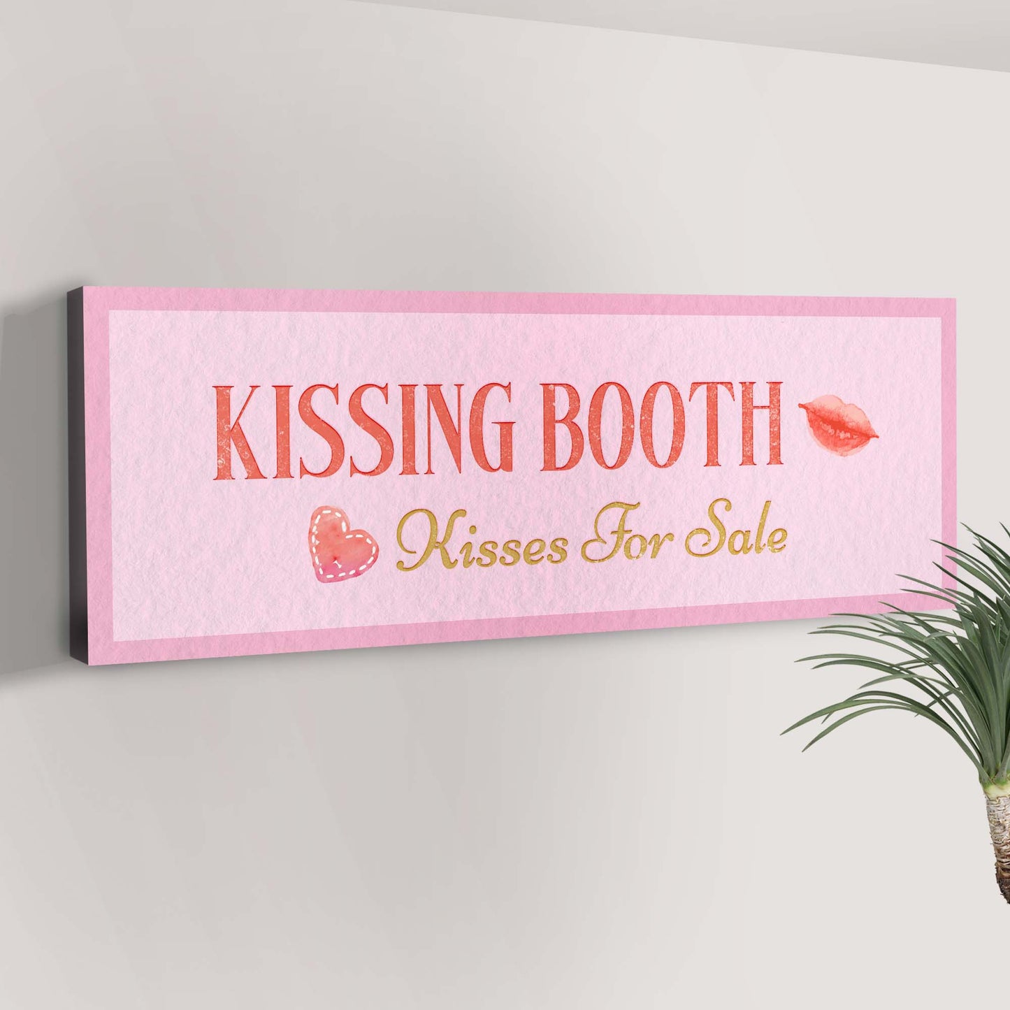Kissing Booth Kisses For Sale Sign Style 2 - Image by Tailored Canvases
