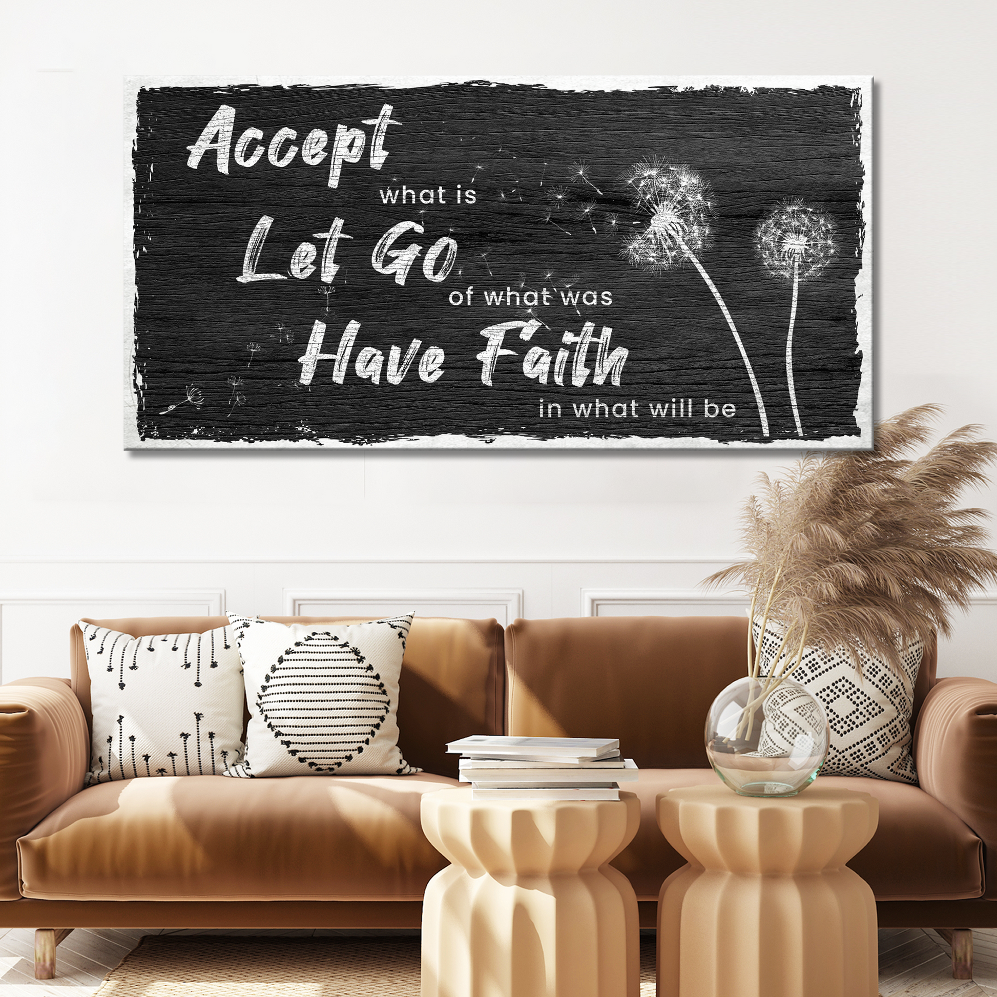 Accept, Let Go, Have Faith Sign Style 2 - Image by Tailored Canvases