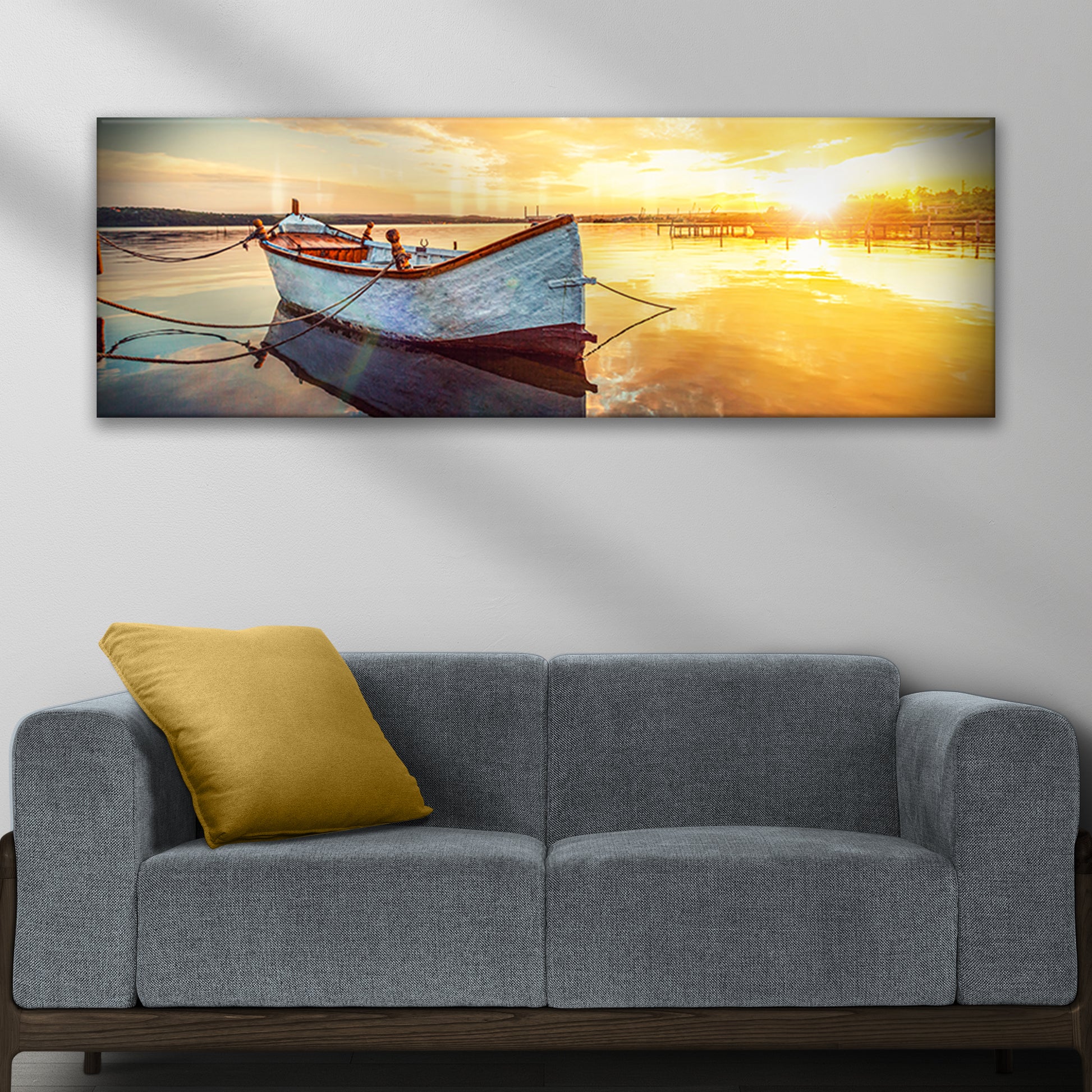 Sunset Boating Canvas Wall Art Style 2 - Image by Tailored Canvases