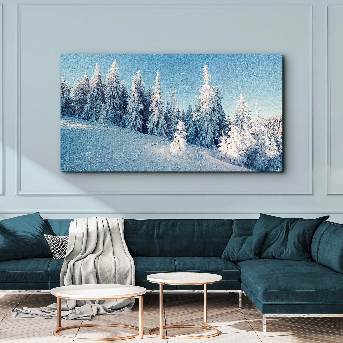 Snow Covered Pine Trees Canvas Wall Art Style 2 - Image by Tailored Canvases