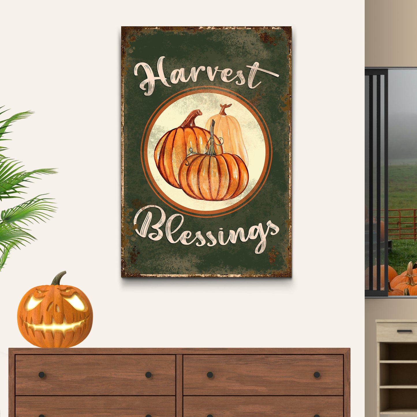 Harvest Blessings Thanksgiving Sign Style 2 - Image by Tailored Canvases