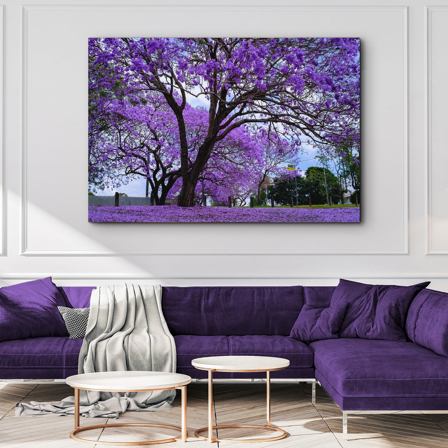 Jacaranda Trees Canvas Wall Art Style 2 - Image by Tailored Canvases