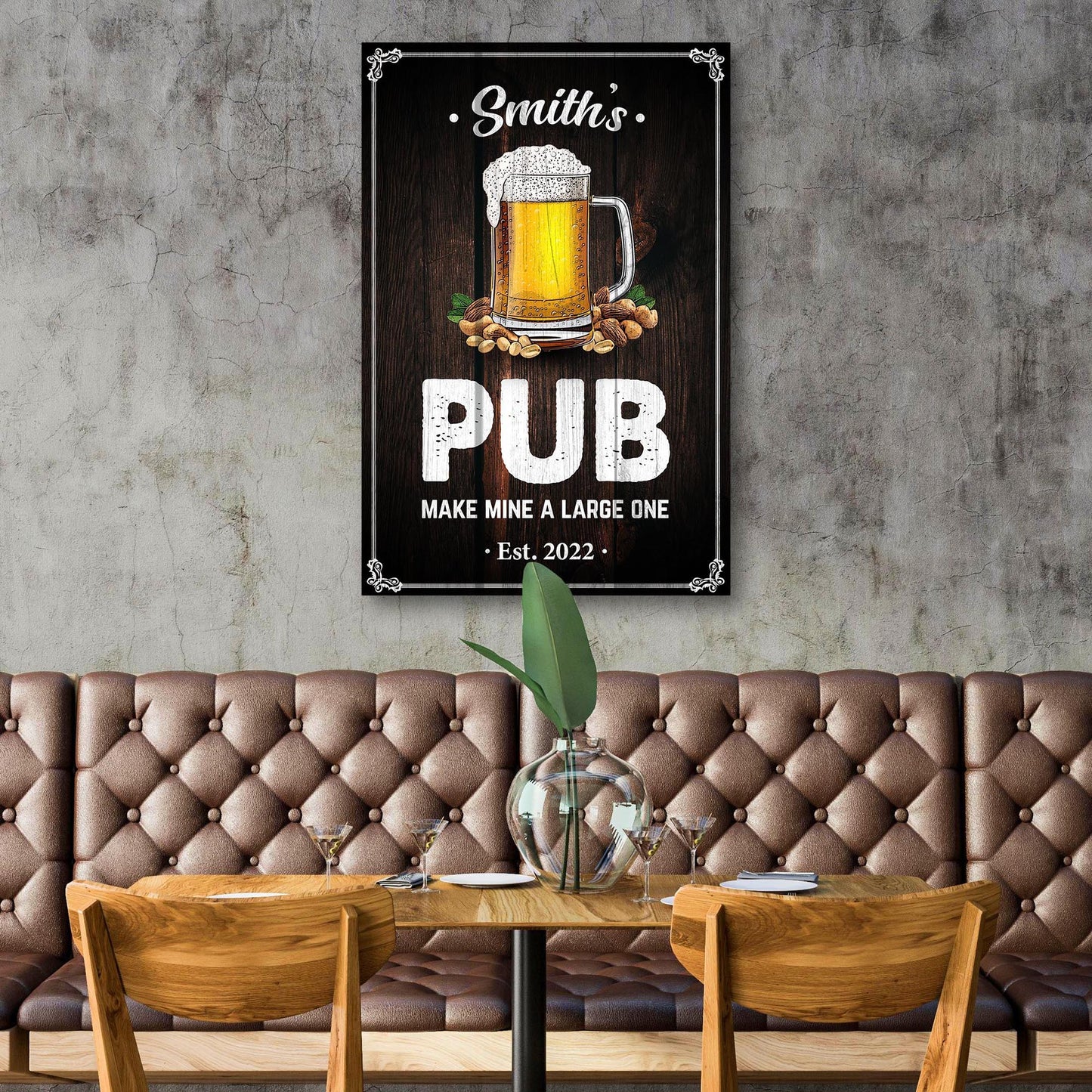 Make Mine A Large One Pub Sign Style 1 - Image by Tailored Canvases