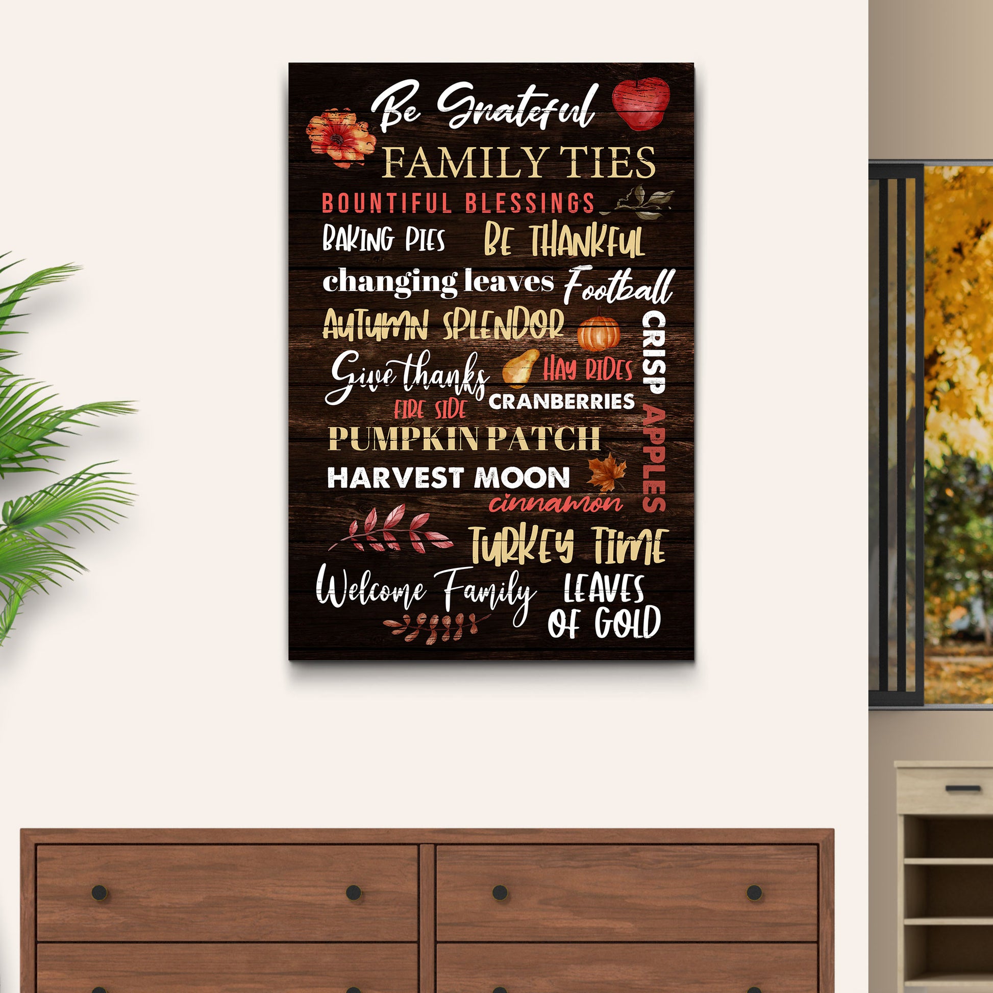 Be Grateful Bountiful Blessings Sign Style 2 - Image by Tailored Canvases