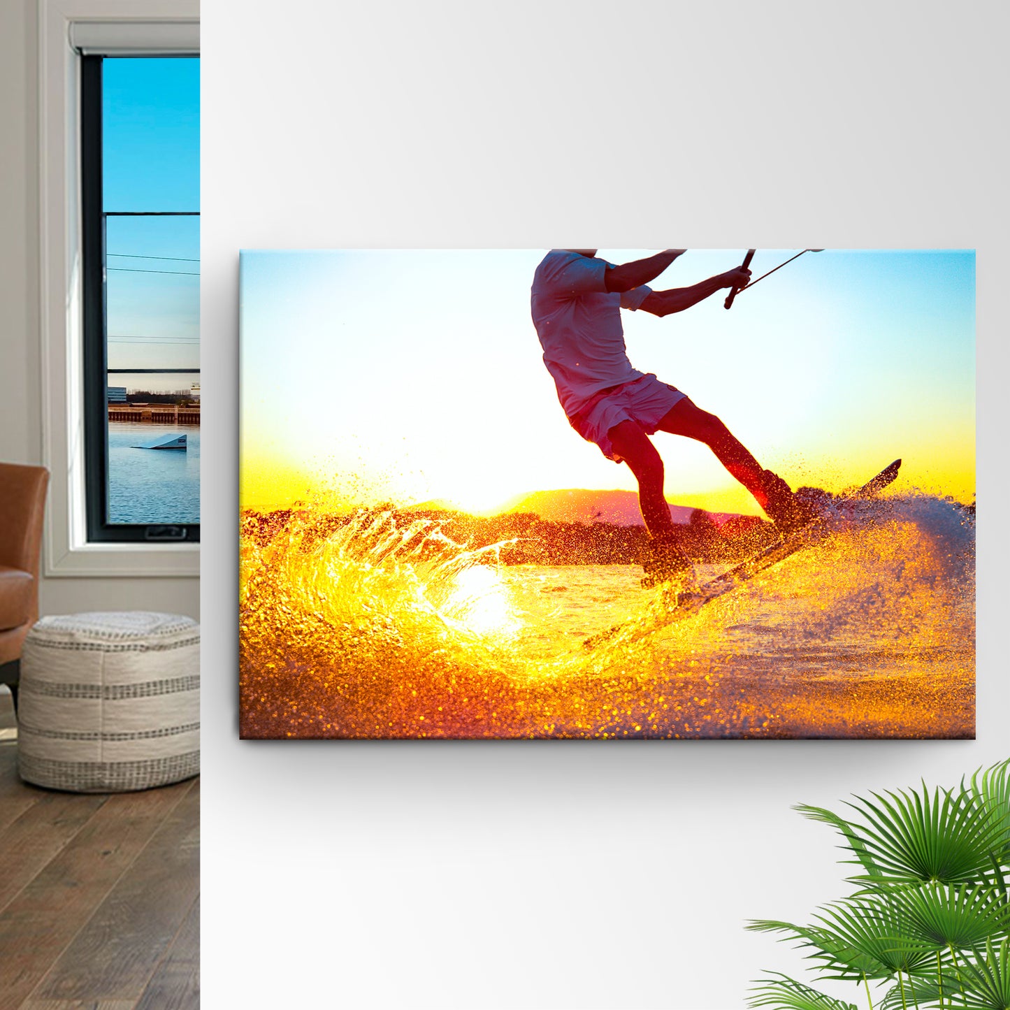 Wakeboard Sunset Canvas Wall Art Style 1 - Image by Tailored Canvases