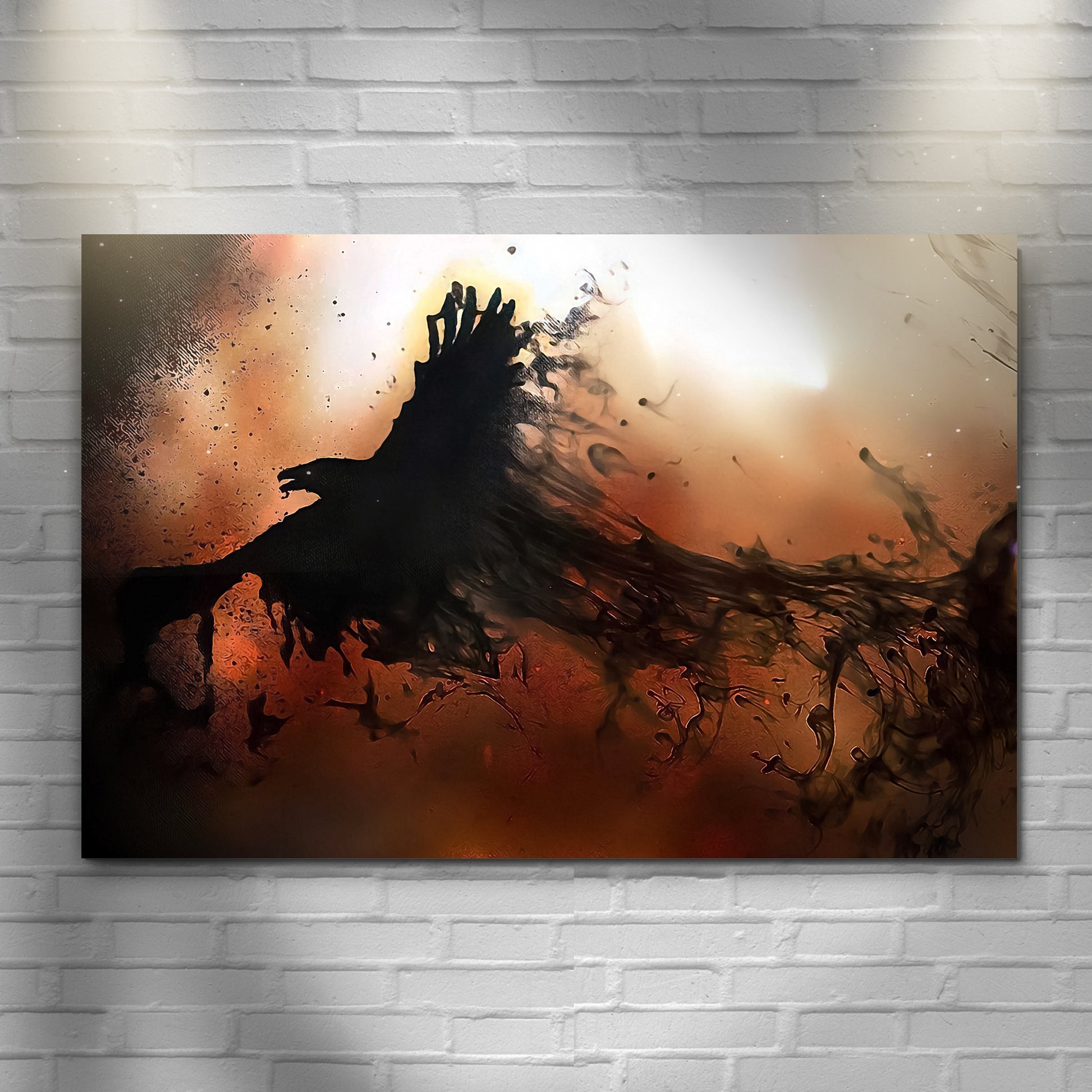 Flying Raven At Sunset Canvas Wall Art Style 1 - Image by Tailored Canvases