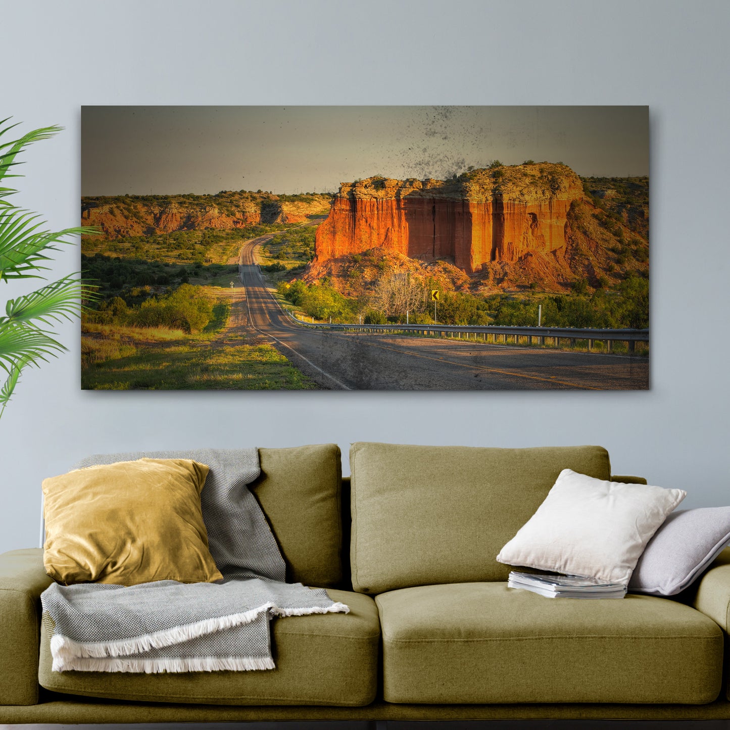 Texas Highway Scenic Drive Canvas Wall Art Style 2 - Image by Tailored Canvases