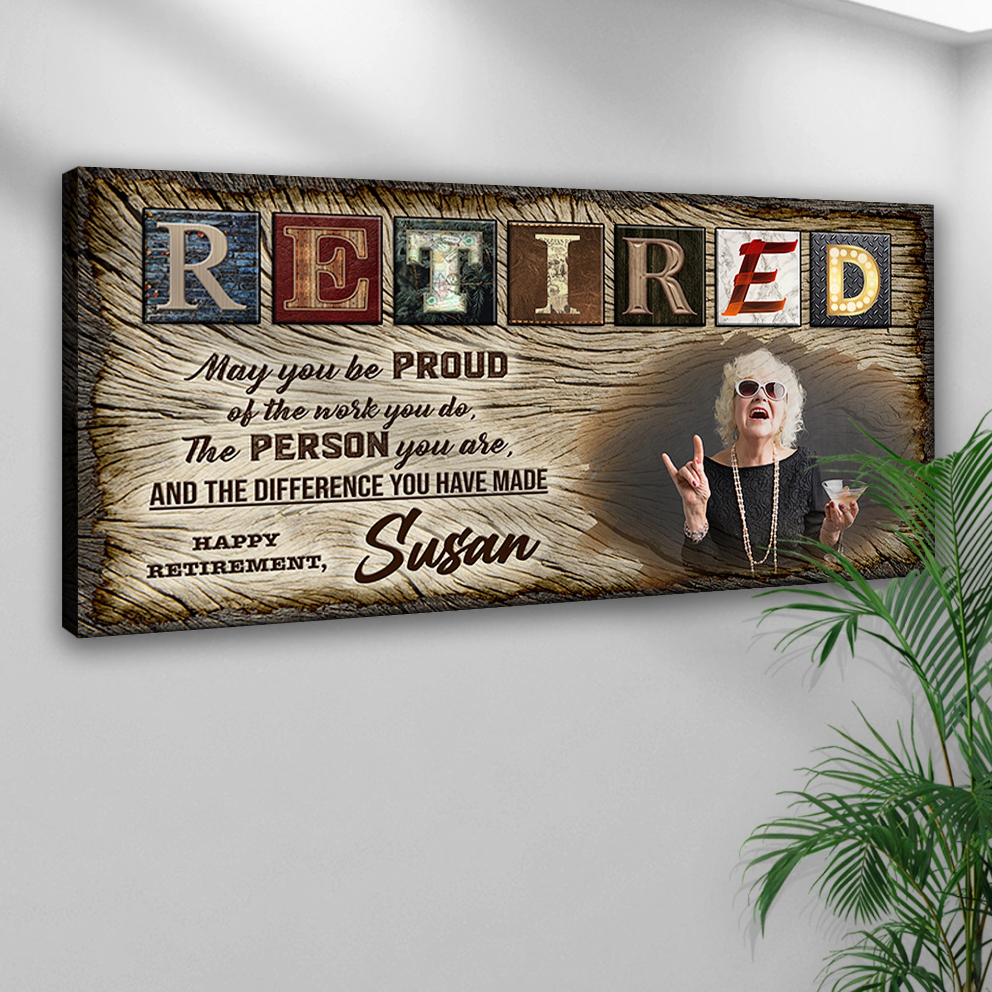 Happy Retirement Sign Style 2 - Image by Tailored Canvases