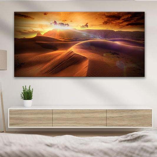 Sunset Over Desert Sand Canvas Wall Art - Image by Tailored Canvases