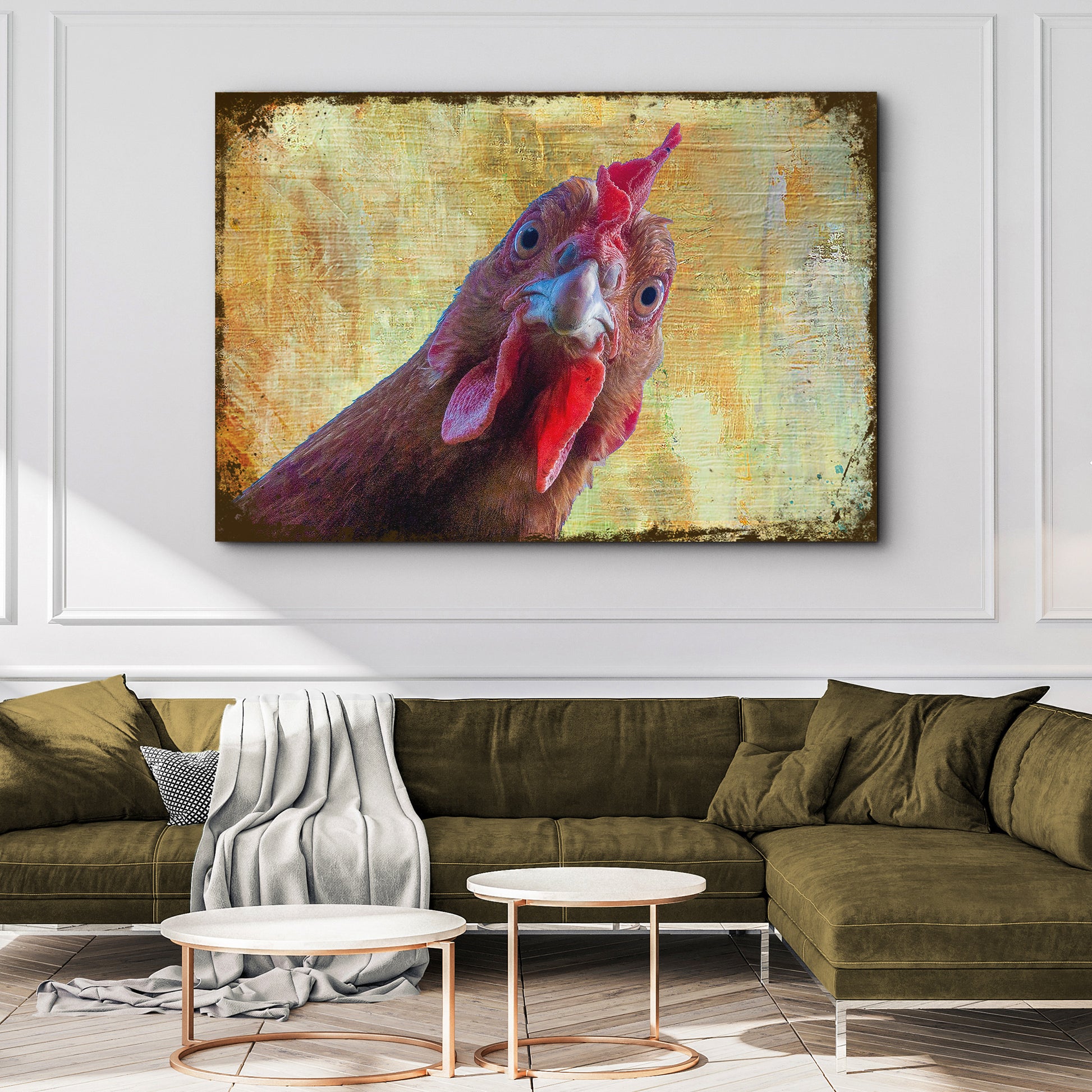 Curious Chicken Canvas Wall Art Style 2 - Image by Tailored Canvases