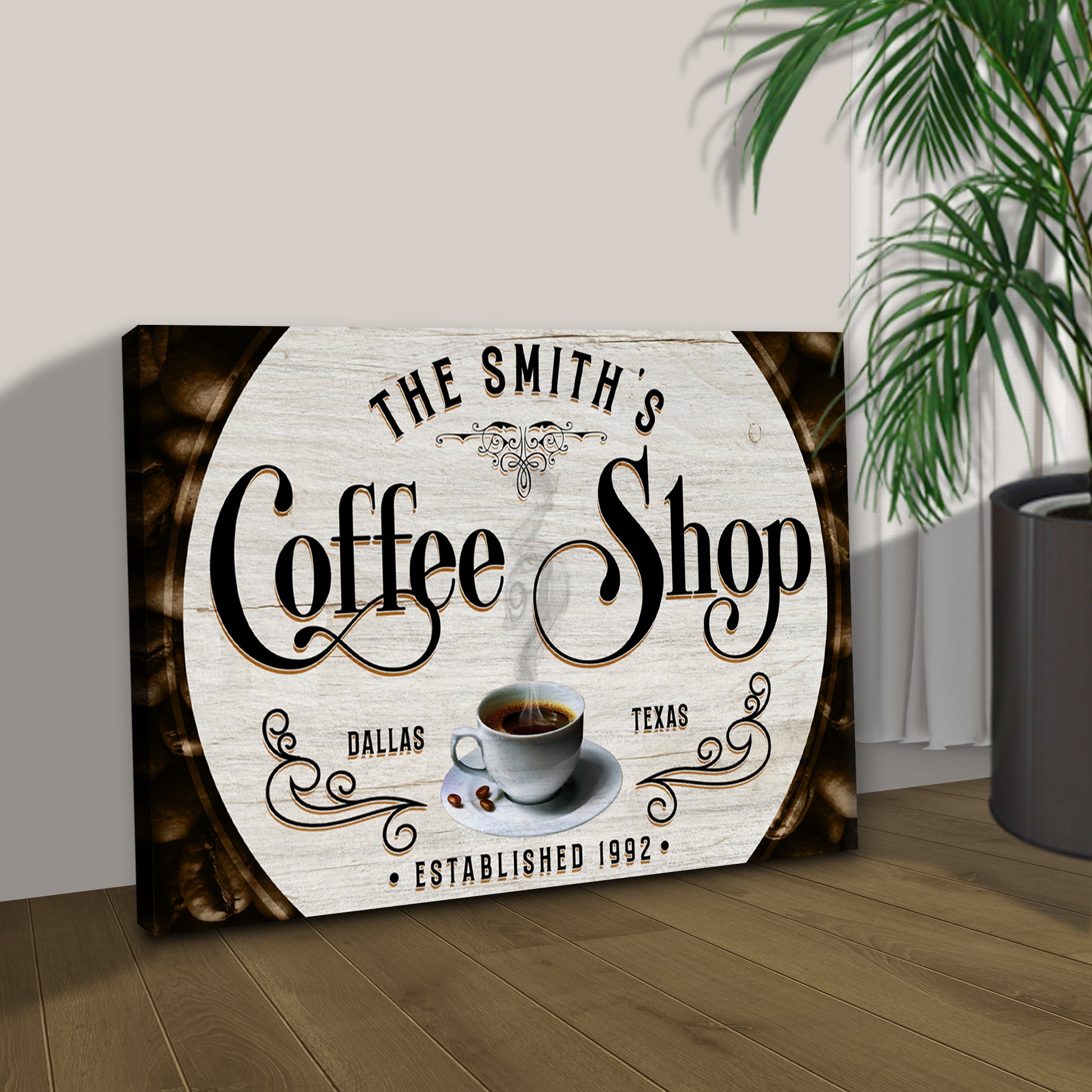 Custom Coffee Shop Sign VI | Customizable Canvas Style 2 - Image by Tailored Canvases