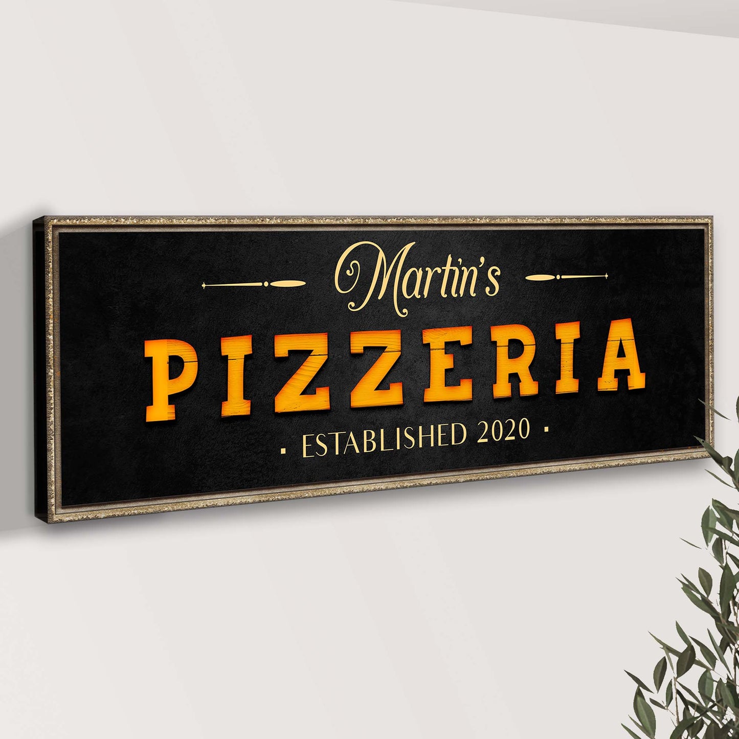 Wood Pizzeria Sign Style 2 - Image by Tailored Canvases