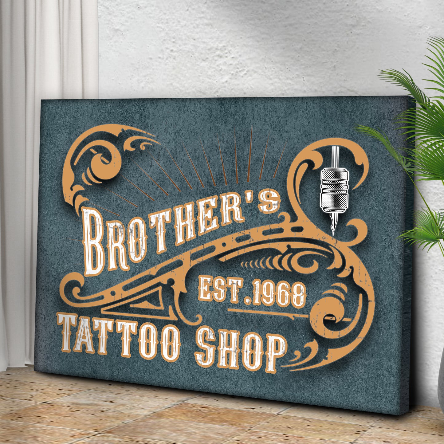 Custom Tattoo Shop Sign | Customizable Canvas Style 2 - Image by Tailored Canvases