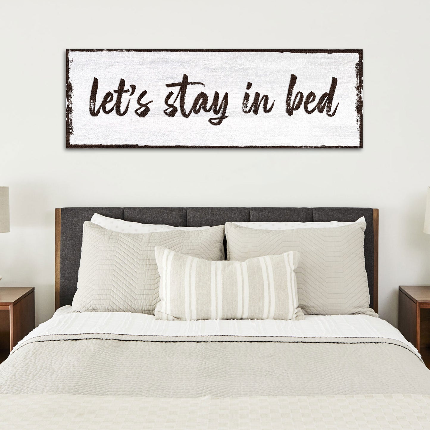 Let's Stay In Bed Sign - Image by Tailored Canvases