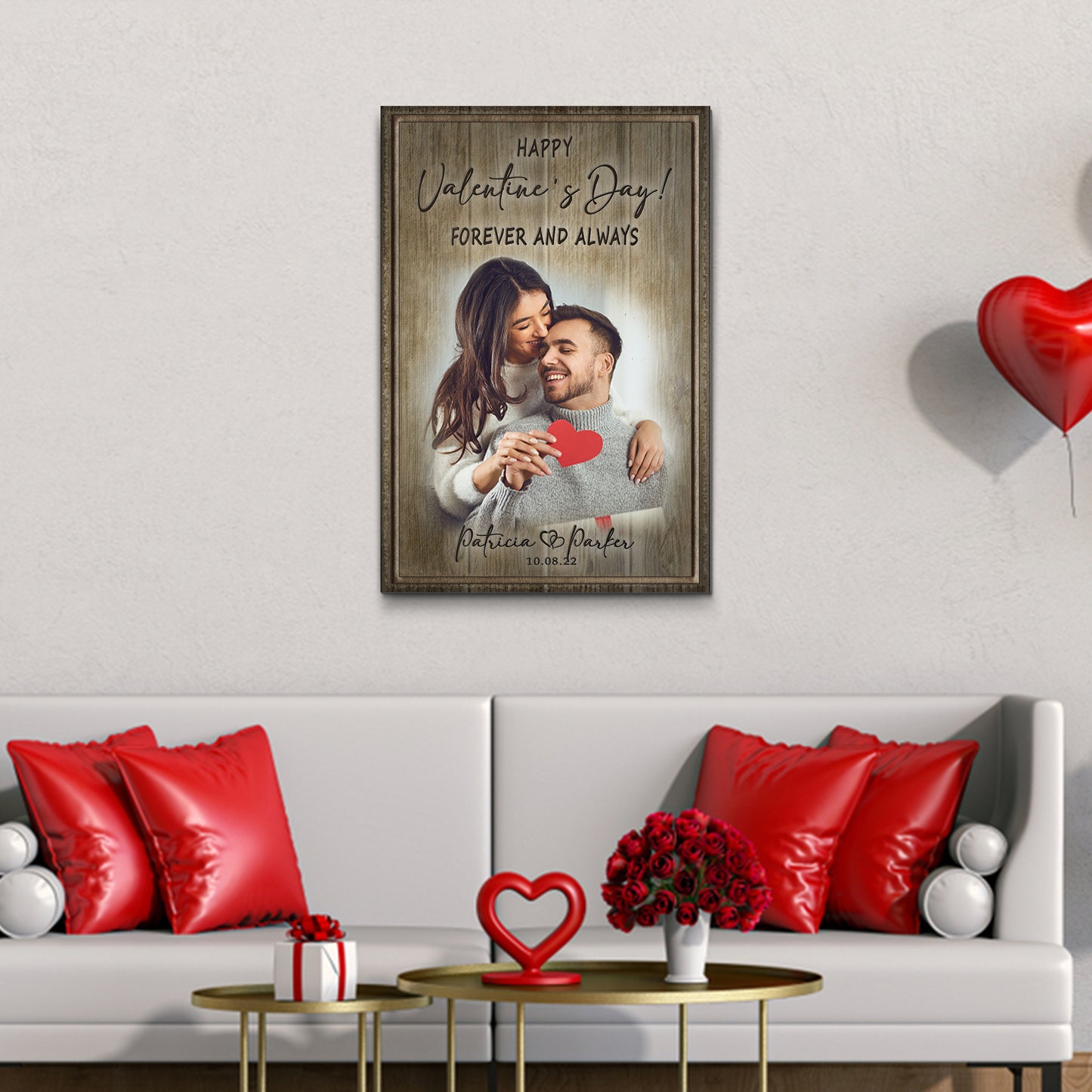 Valentines Forever and Always Rustic Sign - Image by Tailored Canvases