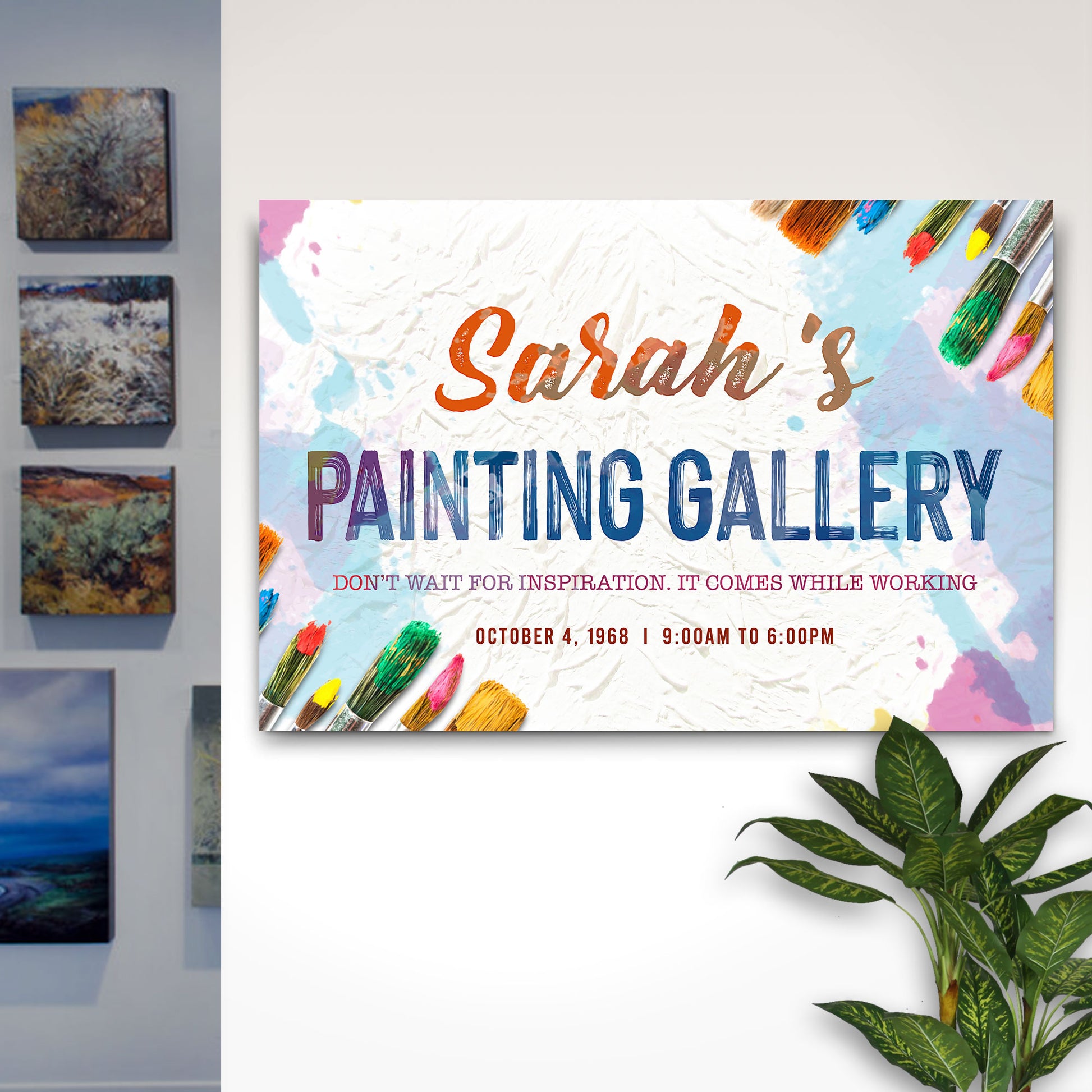 Custom Painting Gallery Sign | Customizable Canvas Style 1 - Image by Tailored Canvases