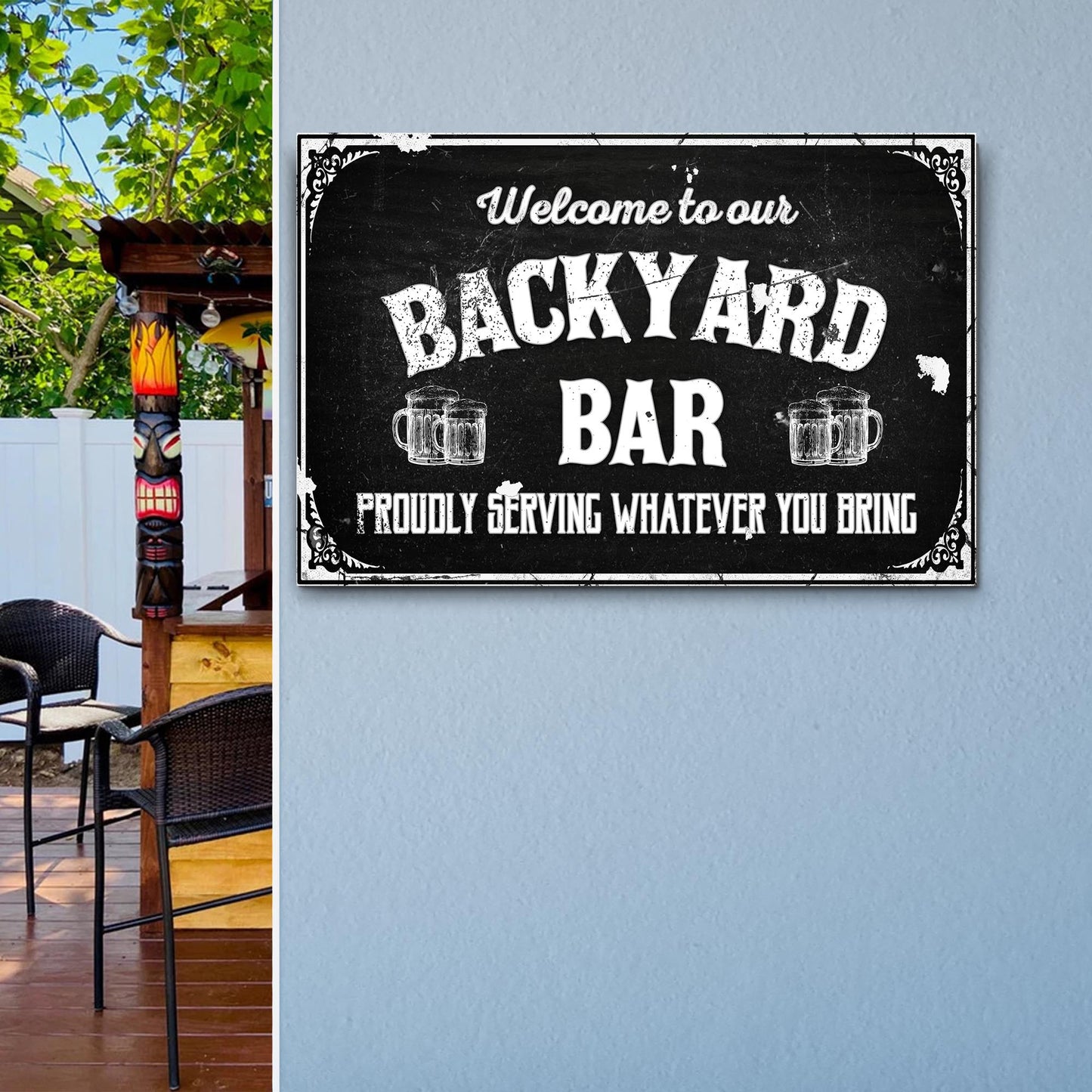 Backyard Bar Sign II Style 2 - Image by Tailored Canvases