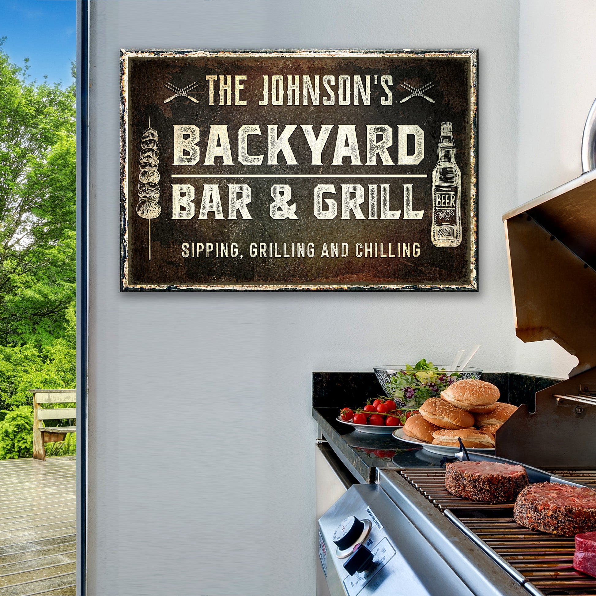 Backyard Bar And Grill Sign - Image by Tailored Canvases