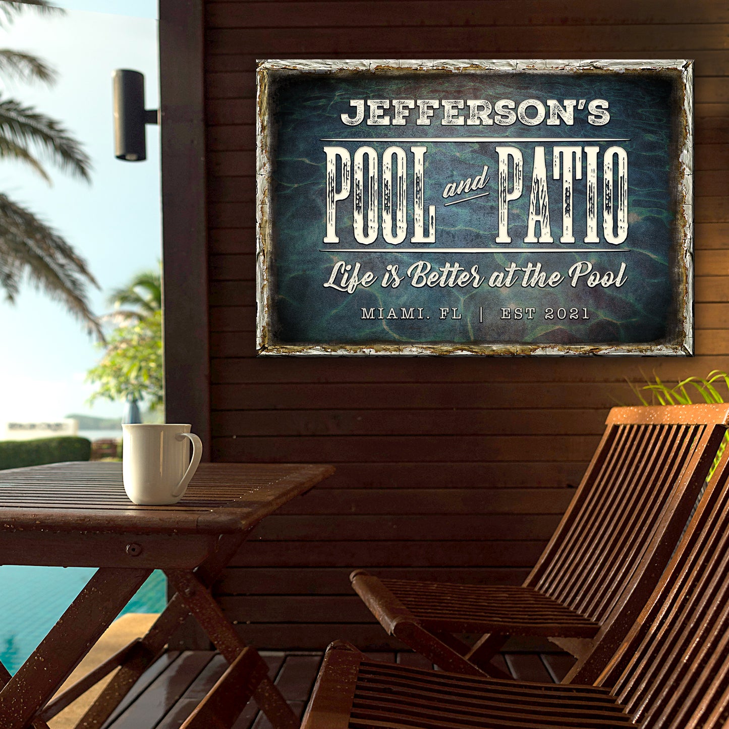 Pool And Patio Sign | Customizable Canvas Style 2 - Image by Tailored Canvases