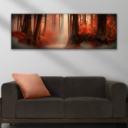 Foggy Forest In Autumn Canvas Wall Art Style 2 - Image by Tailored Canvases