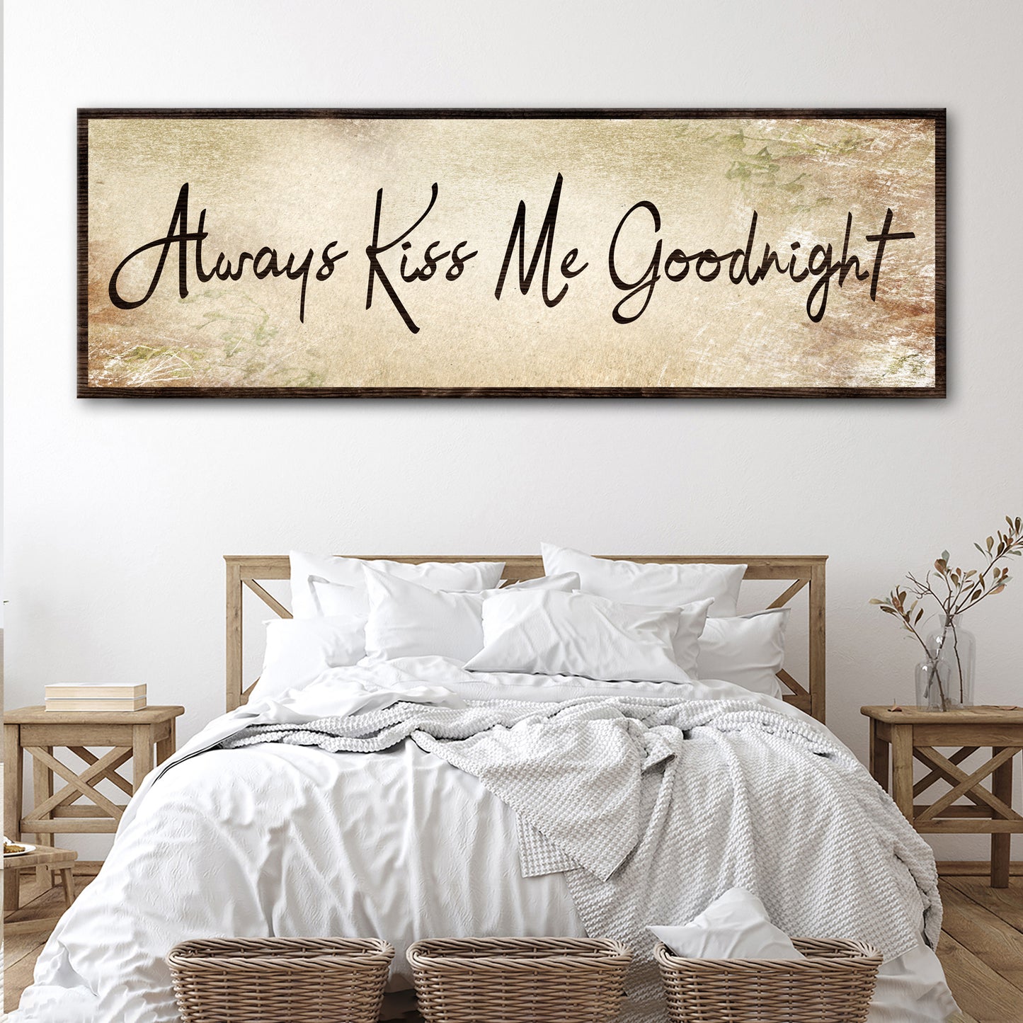 Always Kiss Me Goodnight Sign IV Style 2 - Image by Tailored Canvases