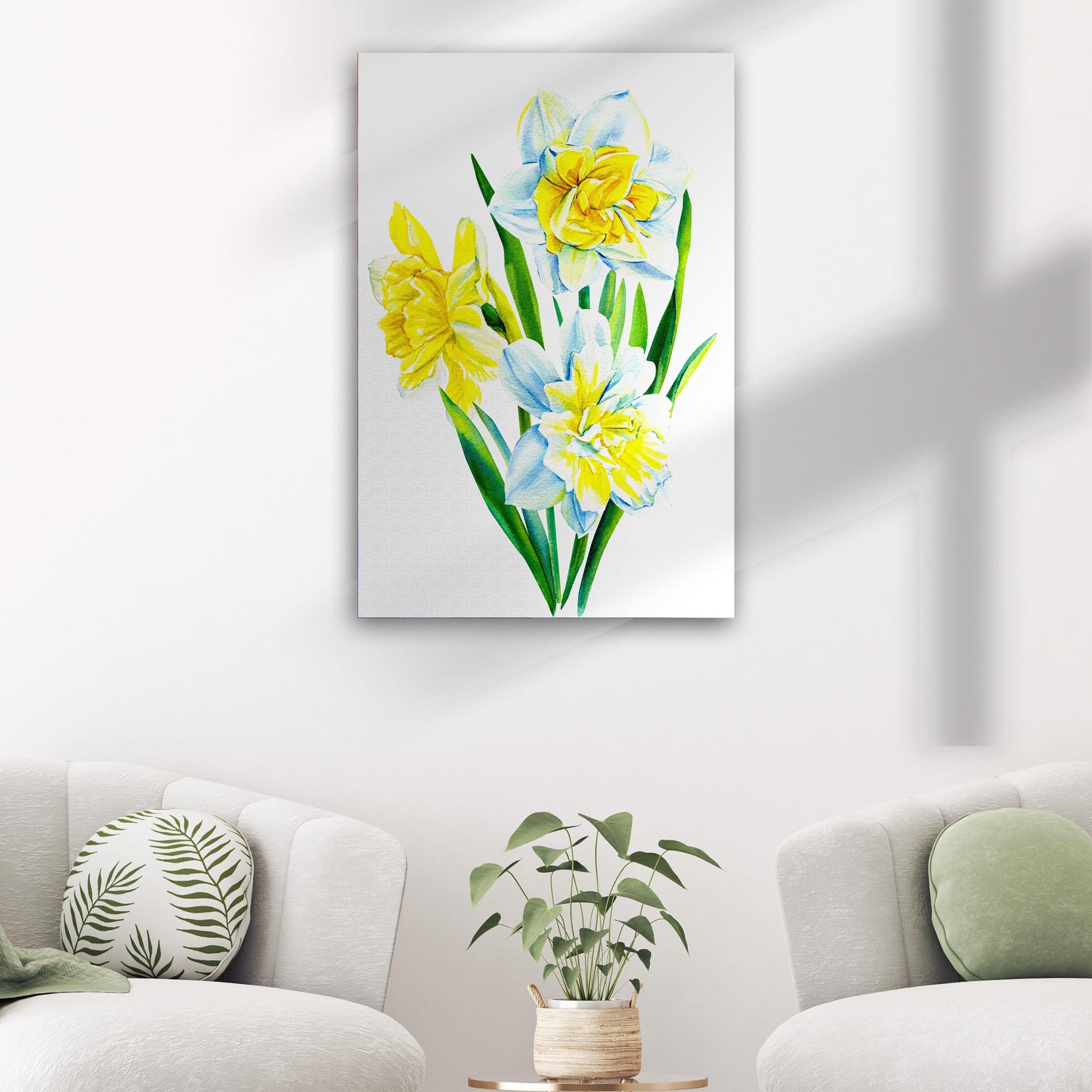 Flowers Daffodils Watercolor Canvas Wall Art - Image by Tailored Canvases