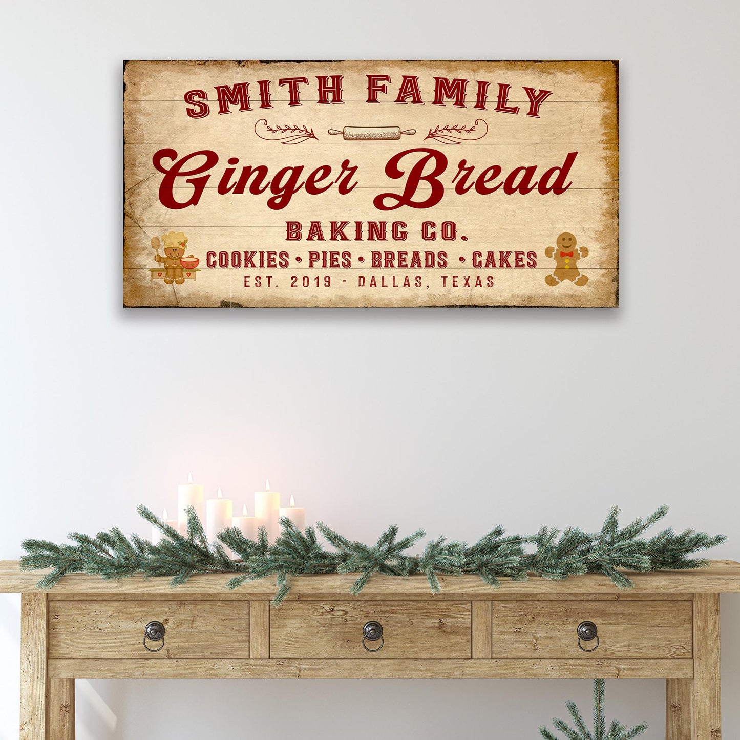 Christmas Ginger Bread Baking Co | Customizable Canvas - Image by Tailored Canvases