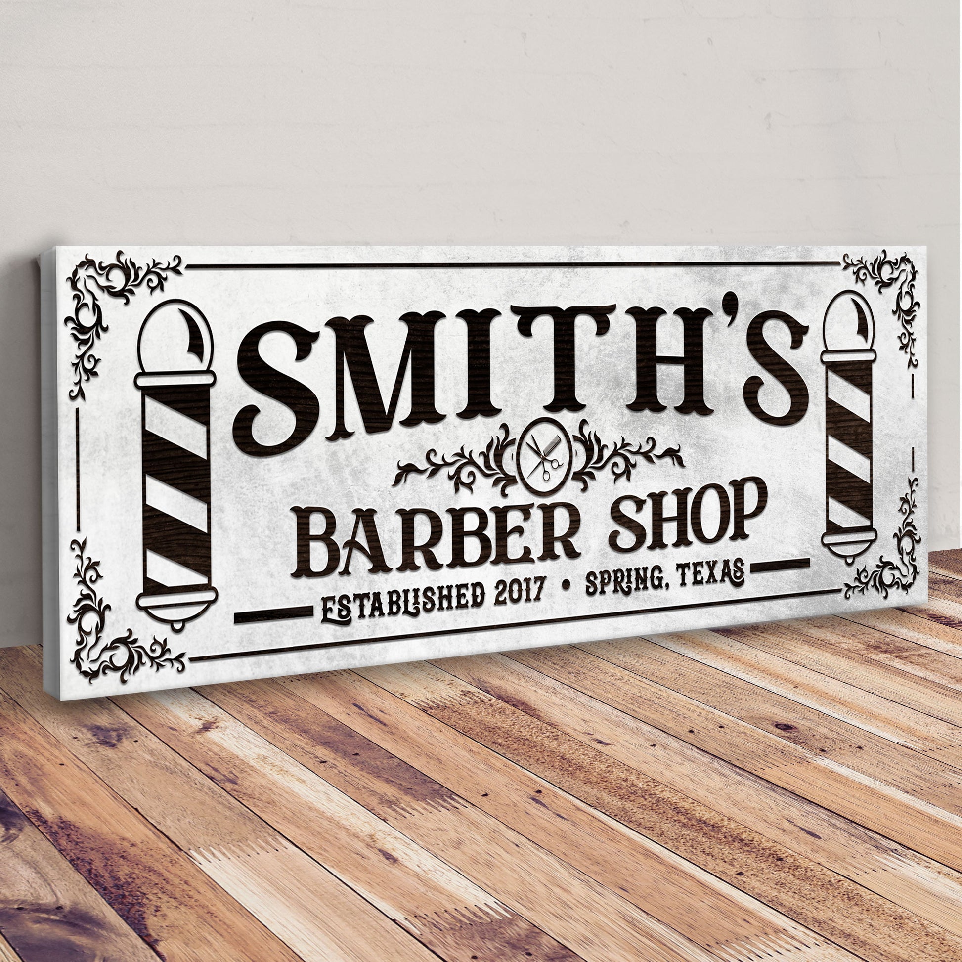 Custom Barbershop Sign II | Customizable Canvas Style 2 - Image by Tailored Canvases