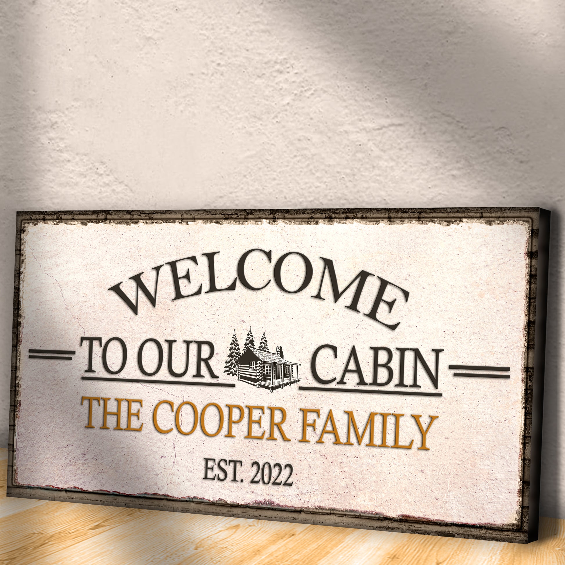 Welcome To Our Cabin Sign Style 2 - Image by Tailored Canvases